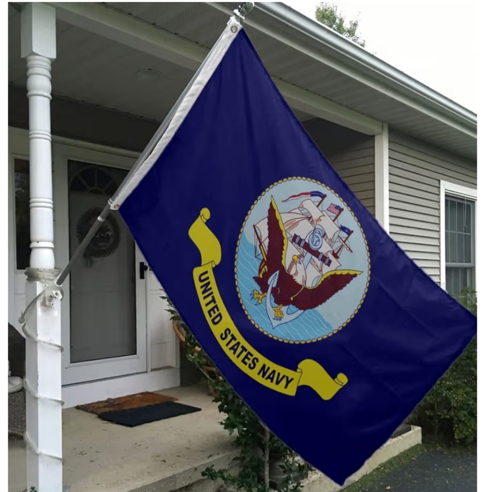 Navy Flag 3x5 Outdoor Double Sided Heavy Duty 3ply United States Navy Seal Flag - Picture 4 of 6